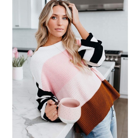 Sweaters - Color block Stripe Sweater